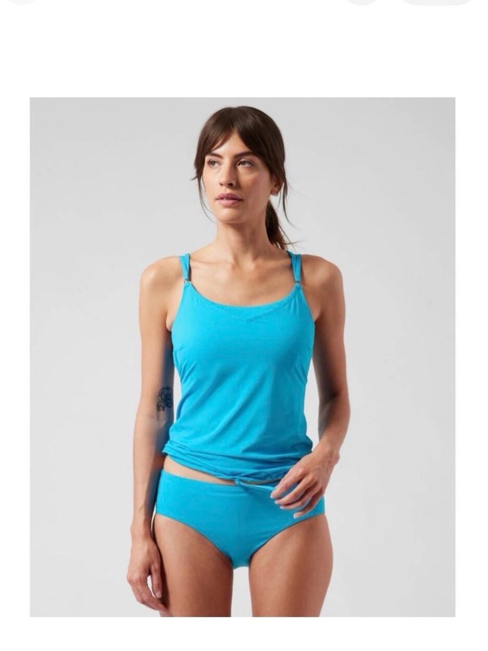 Athleta Blousy Swim Tankini Top 34B/C Blue